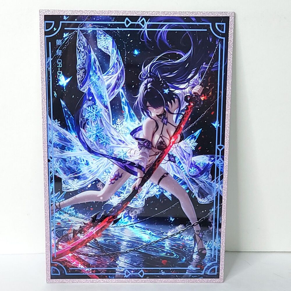 Acheron Sickle Holo Red Waifu Card Anime Girl Wall Art Oversized Board A5